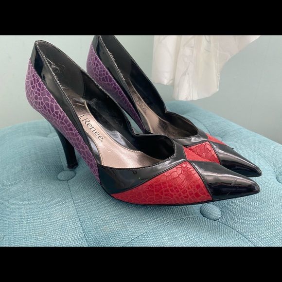 Sparkle in these red and purple J Renee shoes - Picture 2 of 3